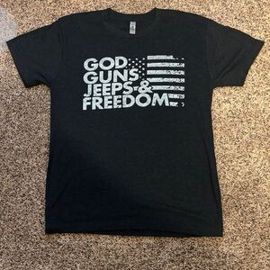 God, guns, jeeps & freedom Dark grey Graphic T-Shirt size small